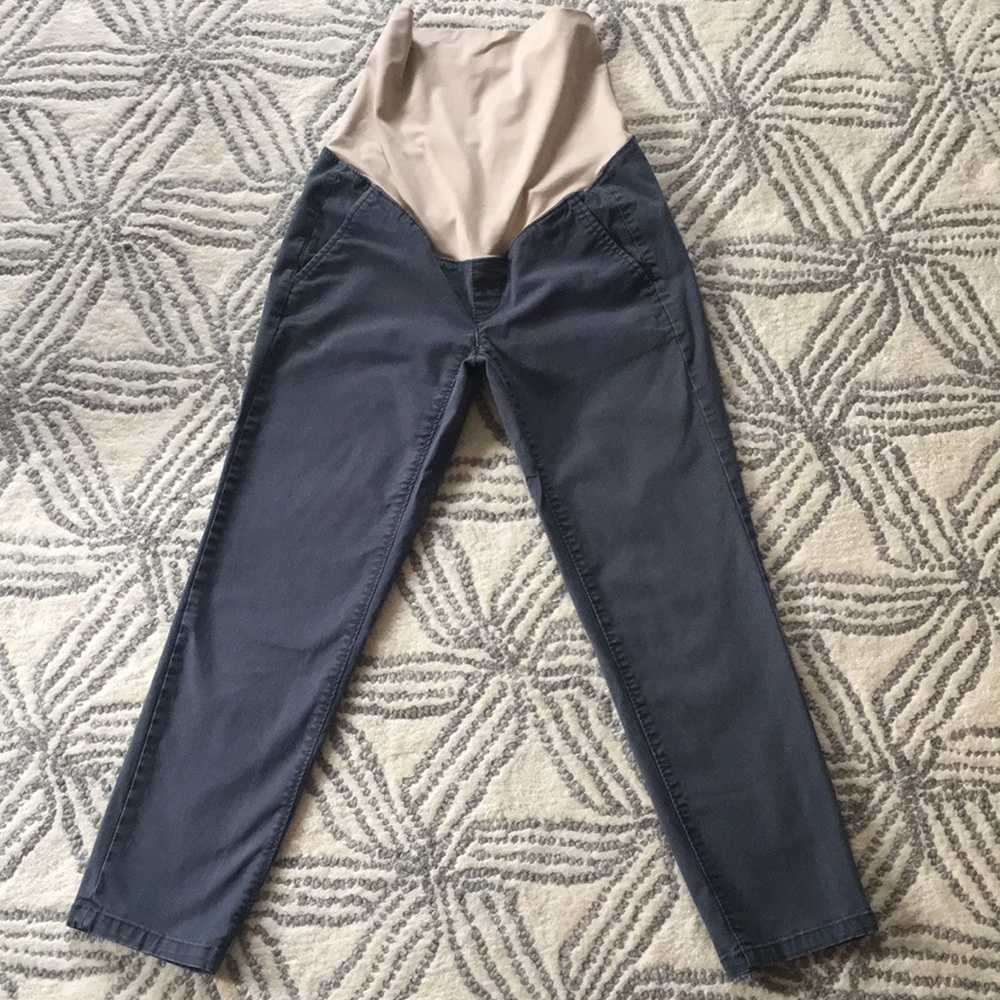 Loft women’s petite maternity gray chino pants